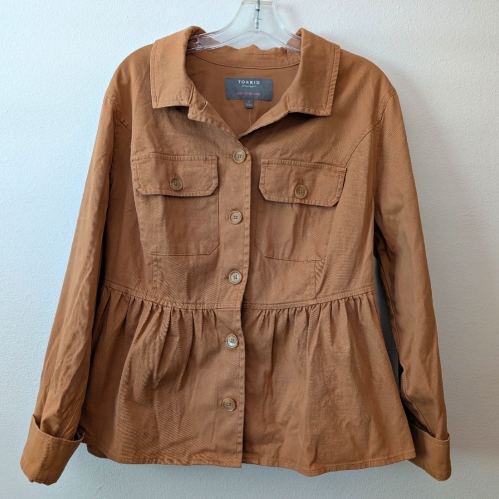 NWT Torrid Women's Brown Utility Jacket 0 L 12